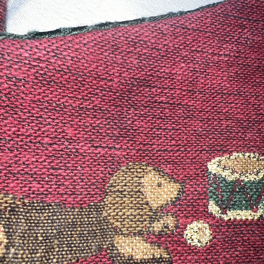 Lot Of 2 Vintage Christmas Stockings Santa Tree , Gold , Wine Unique Boho - Picture 7 of 10
